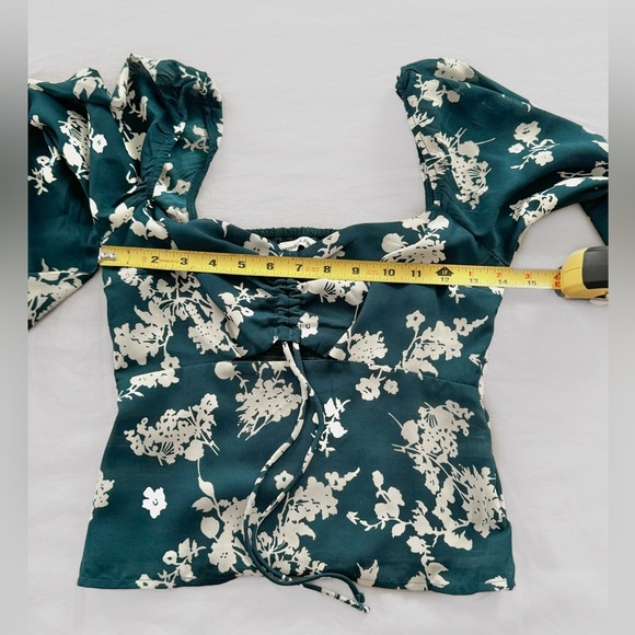 ABERCROMBIE & FITCH Green Floral Peasant Blouse XS - brand new never worn - Picture 8 of 8